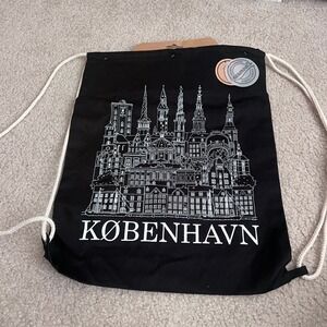 Royal Collection Danmark Kobenhavn Copenhagen Skyline Drawstring Backpack NWT